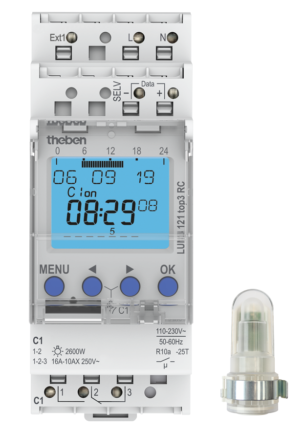 Luna 121 Top3 Rc Al Digital Din Rail Twilight Switches Time And Light Control Theben