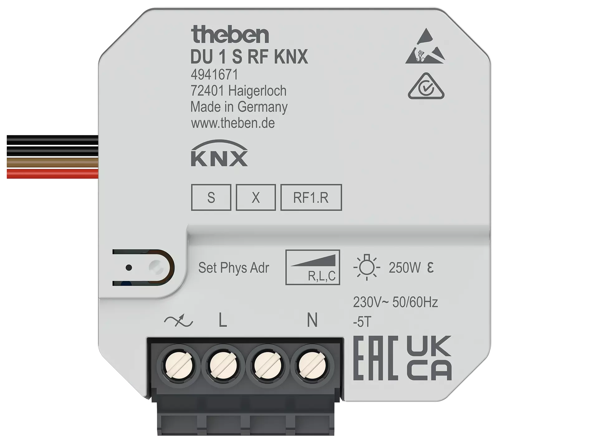 DU 1 S RF KNX | Flush-mounted actuators | KNX | Theben