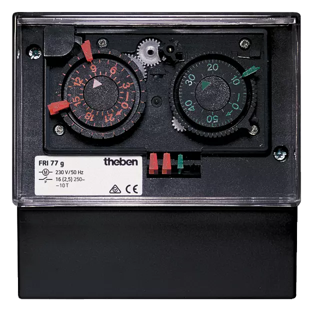 Short-time and cooling timer, surface-mounted, 24 hours and 60 minutes, 2 channels