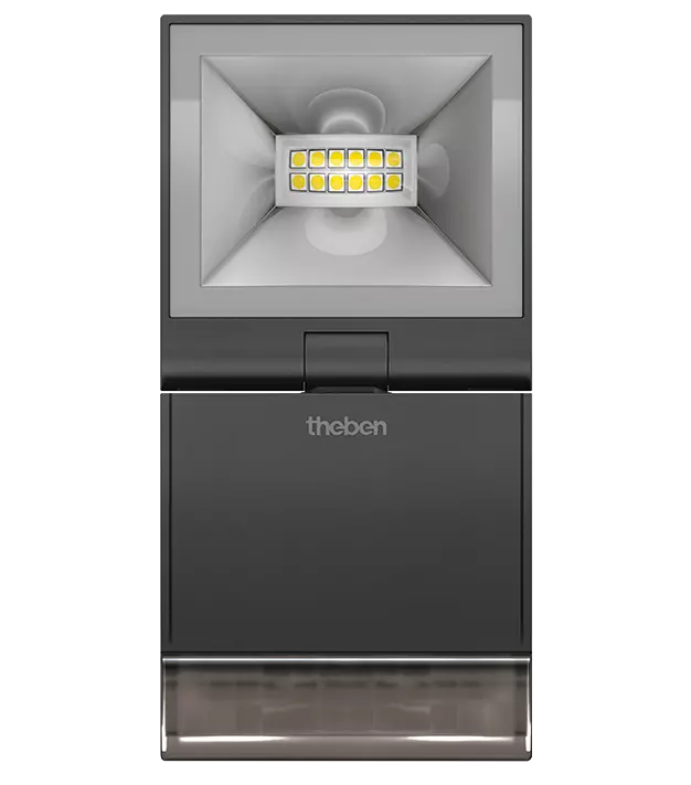 LED spotlight with motion detector for wall mounting, 10 watts, black