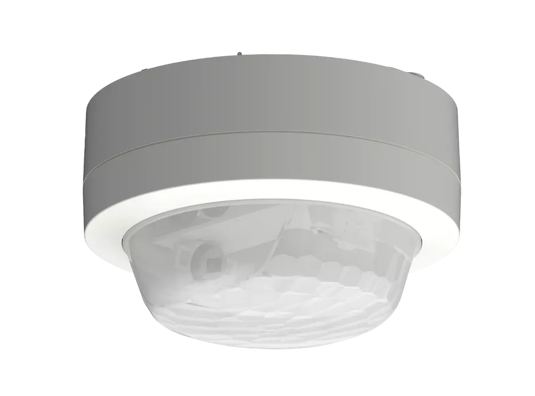 Corridor detector (PIR) for surface-mounted ceiling installation, 25 x 3 m at 2.5 m installation height, 1 channel light