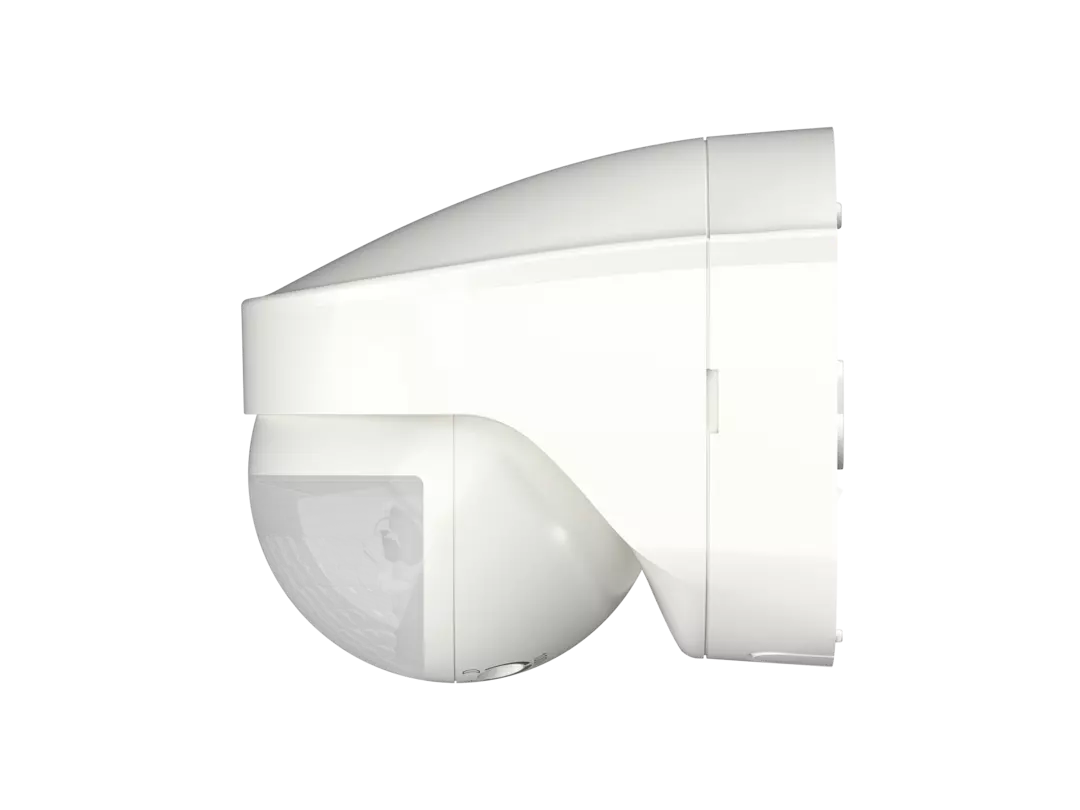 Motion detector (PIR) for outdoor wall mounting, semicircular detection range 180°, 10 m at 2 m mounting height, 1 channel light