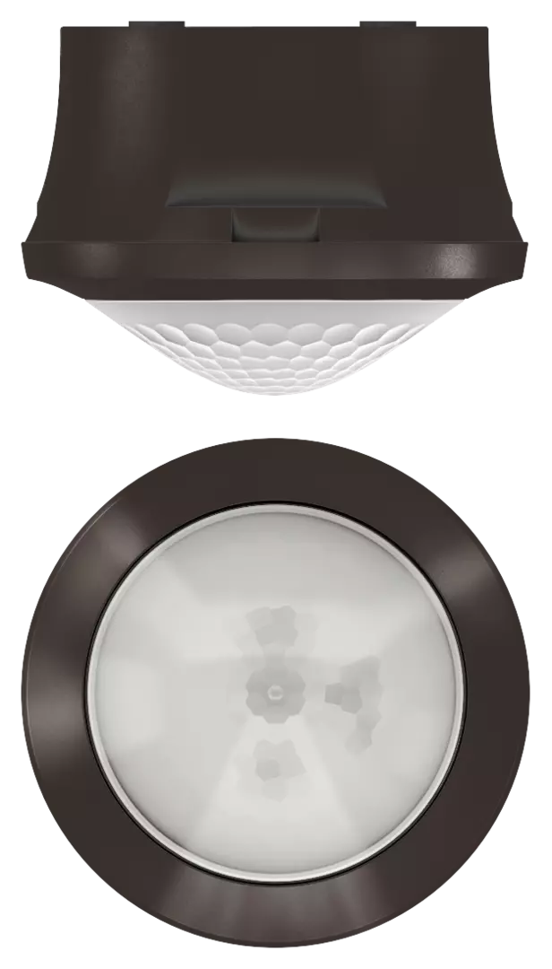 Motion detector for ceiling installation, control for lighting
