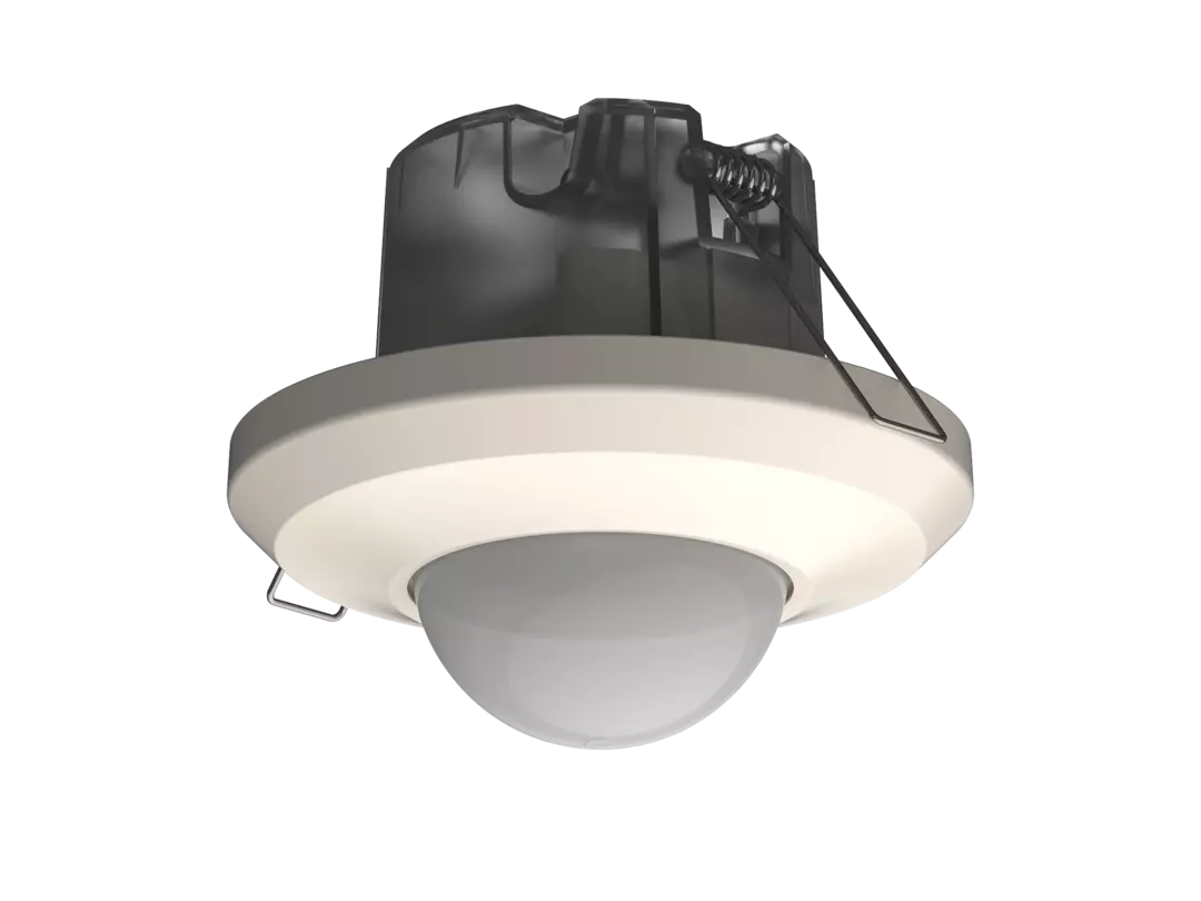 Presence detector for flush-mounted and ceiling-mounted installation, white, 2 x lighting, 24 m diameter