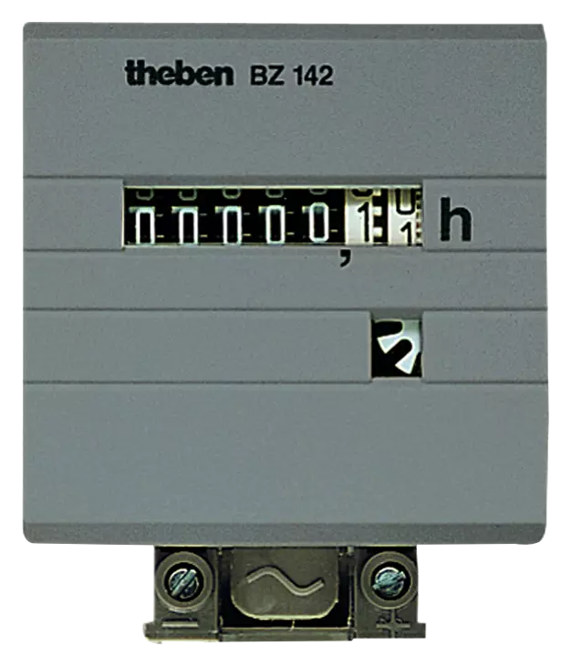 Operating hours counter with plug-in base