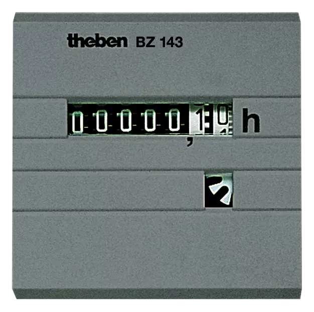 Operating hours counter, front 52x52 mm