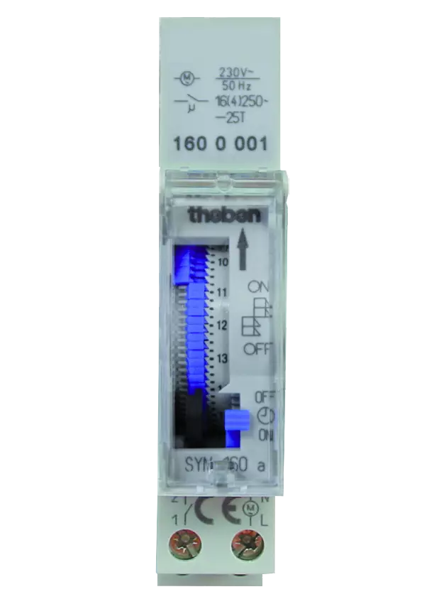 Series-mounted 24-hour time switch, plug-in rider, 1 TE
