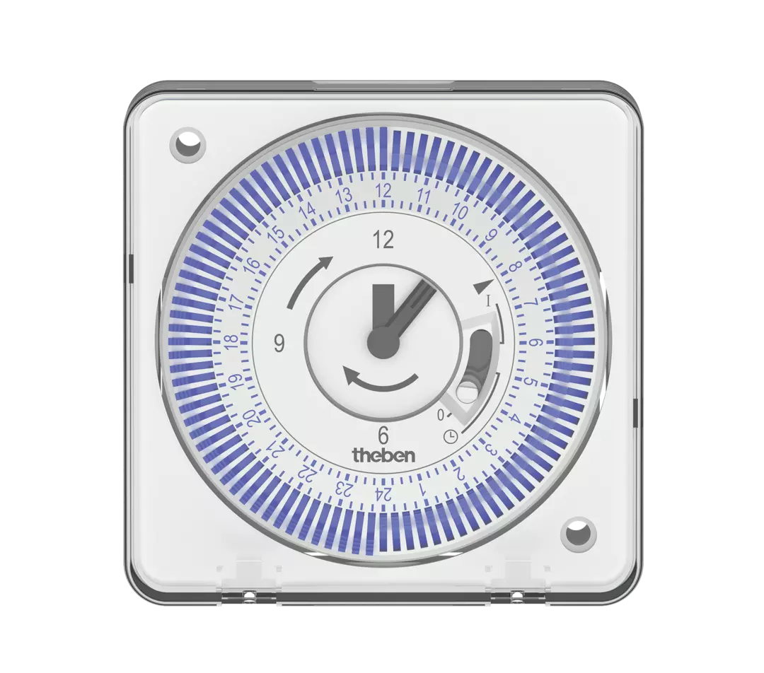 Analog time switch with daily program, flush-mounted in control cabinet, front frame 72x72 mm
