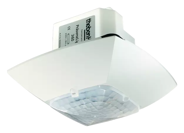 KNX presence detector for ceiling mounting, white, 2xlight / 2xpresence HVAC, 7x7m