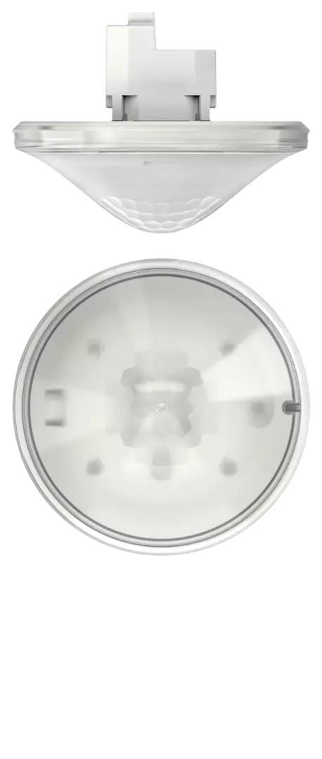 Presence detector for ceiling mounting, control for lighting and HVAC