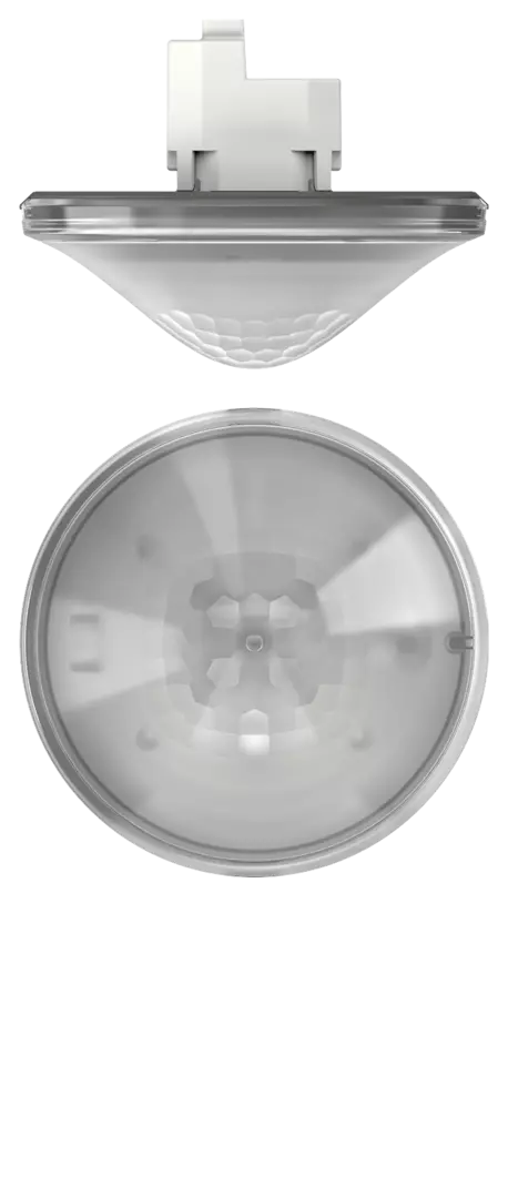 Presence detector for ceiling mounting, control for lighting and HVAC