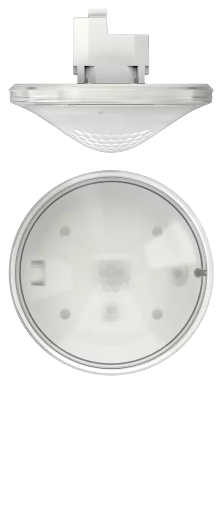 Presence detector for ceiling mounting, control for lighting