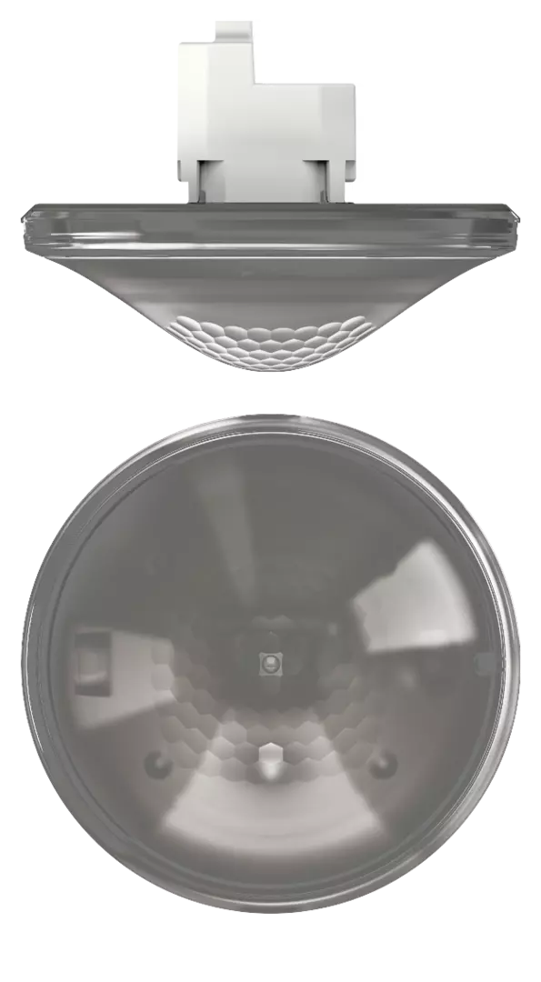 Presence detector for ceiling mounting, control for lighting