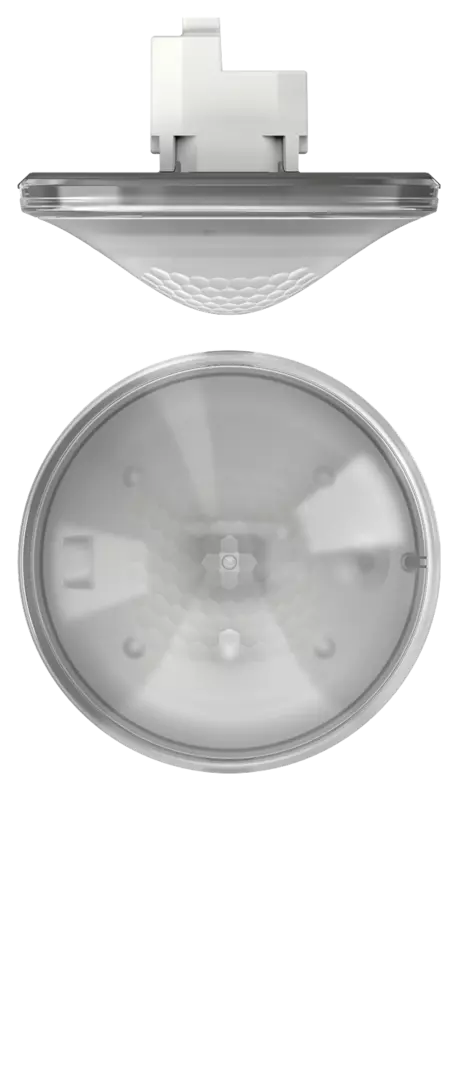 Presence detector for ceiling mounting, control for lighting and HVAC