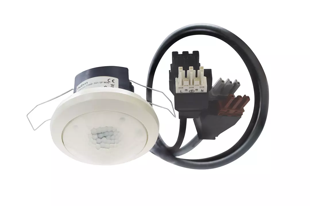 Presence detector (PIR), with cable and WAGO WINSTA plugs, detection range 24 m, 1 x light, 1 push-button input, 1 secondary input