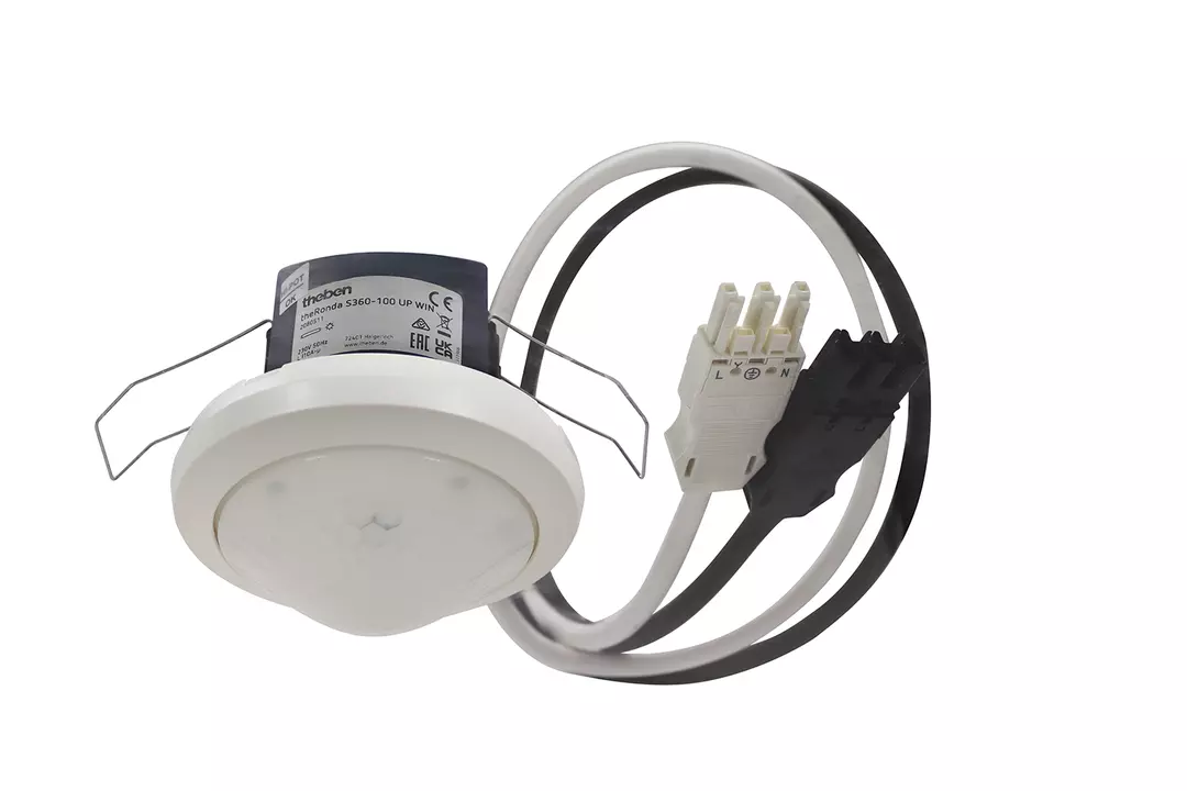 Presence detector (PIR), with cable and WAGO WINSTA connectors, detection range 8 m, 1 x light