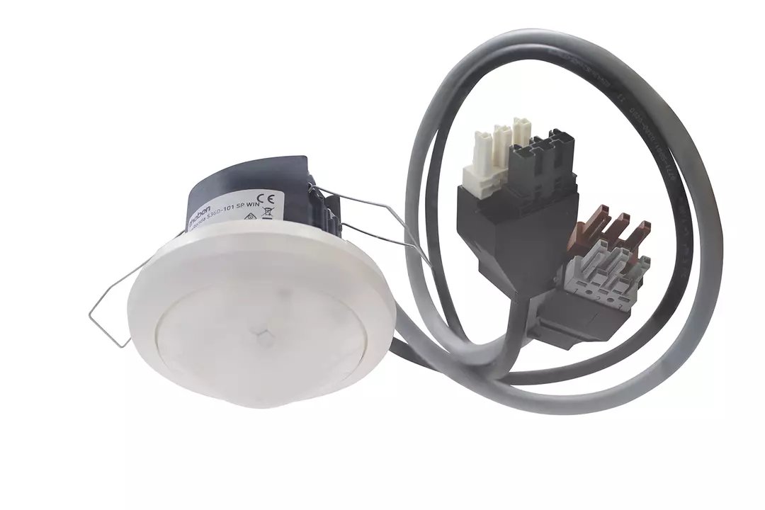 Presence detector (PIR), with cable and WAGO WINSTA connectors, detection range 8 m, 1 x light, 1 pushbutton input, 1 secondary input