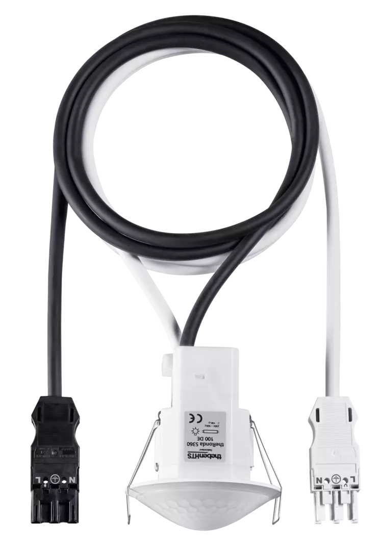 Presence detector (PIR), with cable and WAGO WINSTA connectors, detection range 8 m, 1 x light