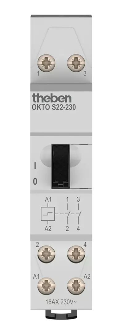 Electromechanical impulse switch with 2 channels/contacts (normally open)