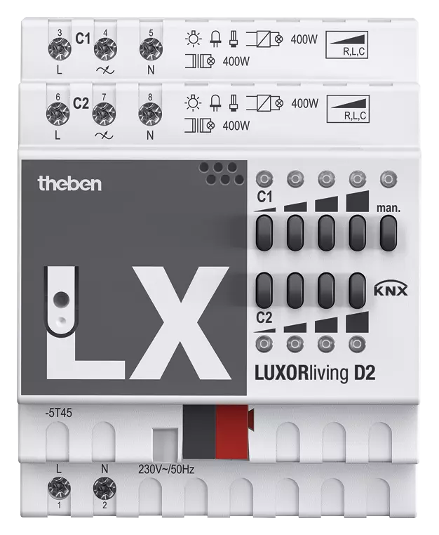 Universal dimming actuator LUXORliving 2-way
