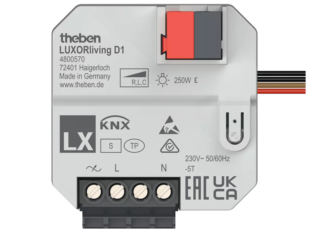 LUXORliving flush-mounted dimming actuator, 1 channel