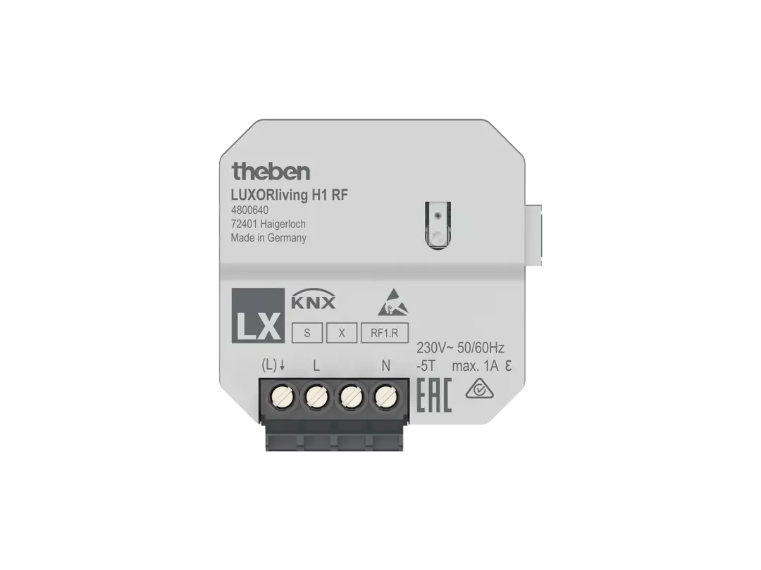 LUXORliving 1-gang wireless heating actuator, flush-mounted