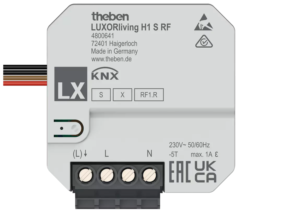 LUXORliving 1-gang wireless heating actuator, flush-mounted