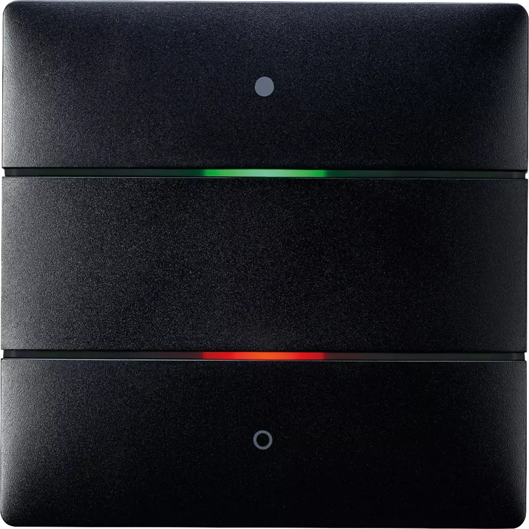 LUXORliving push button sensor with 2 buttons and 2 status LEDs, integrated temperature sensor, color black
