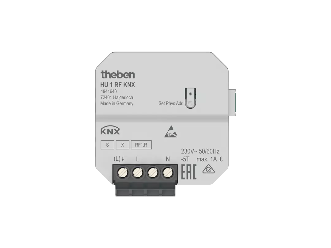 KNX 1-gang wireless heating actuator, flush-mounted, KNX Data Secure