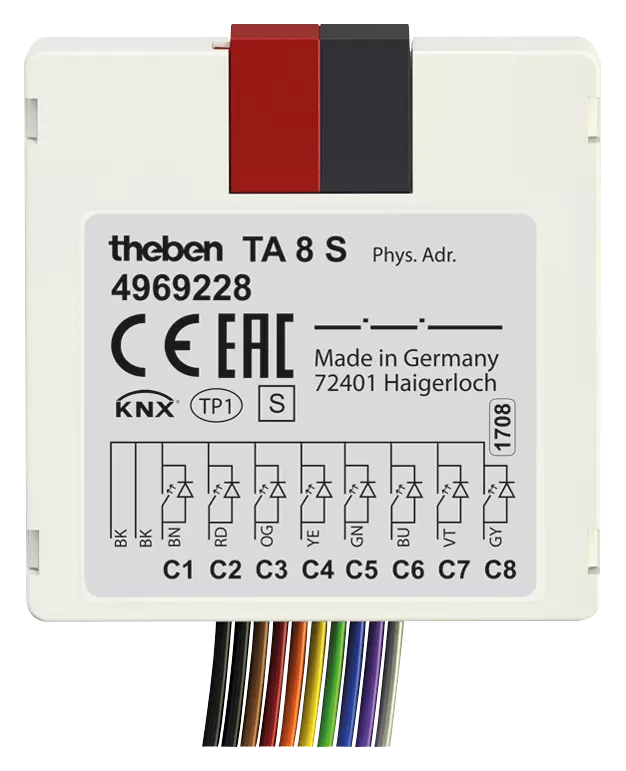 KNX push button interface, 8-way binary input