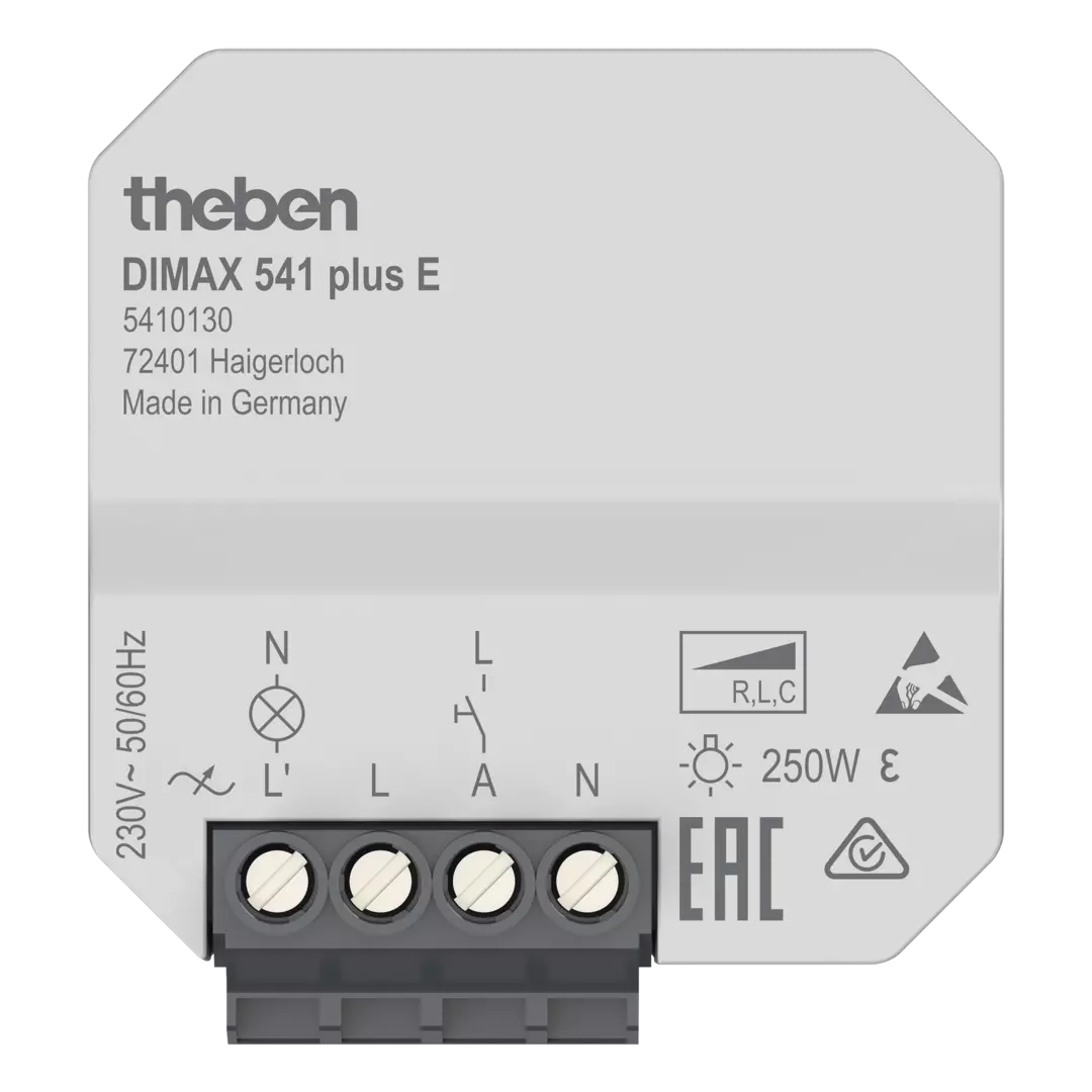 Flush-mounted universal dimmer for ESL and 230V LED lamps