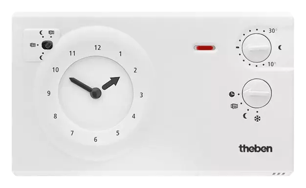 Timer thermostat with daily and weekly program, reduction control