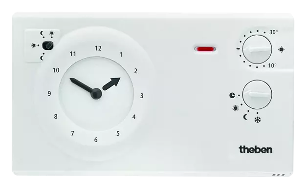 24-hour clock thermostat with 7-day program, operating modes, 2-wire